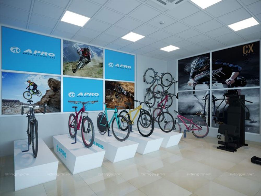 thiết kế showroom xe đạp thể thao APRO II 25