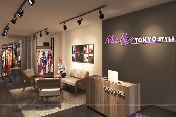 thiết kế thi công cửa hàng thời trang Miu Rey TOKYO 1